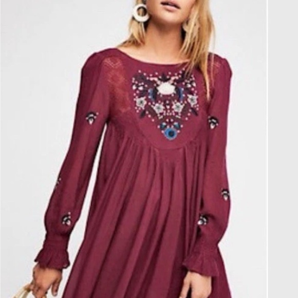 Free People Dresses & Skirts - Free People Mohave Moya Embroidered Boho Mini Dress (DJ2)
